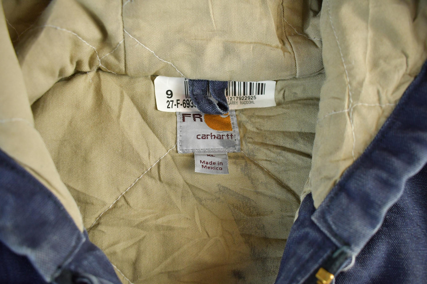 Vintage 1990s Carhartt Canvas FR Fire Resistant Hooded Jacket Men's XL from propervintagecanada