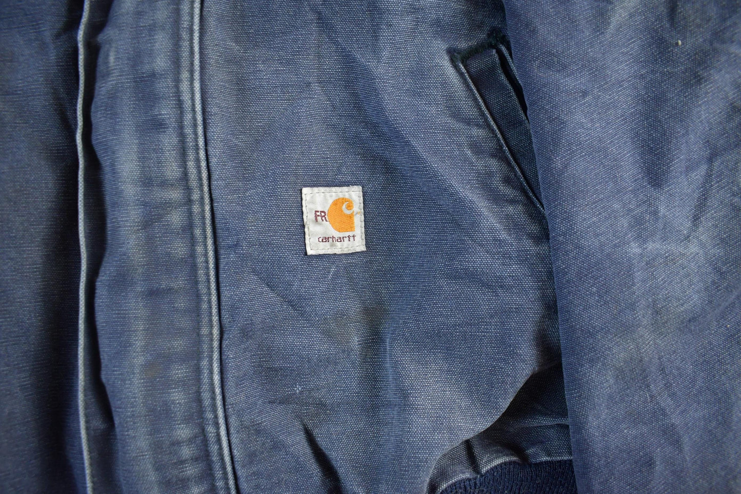 Vintage 1990s Carhartt Canvas FR Fire Resistant Hooded Jacket Men's XL from propervintagecanada