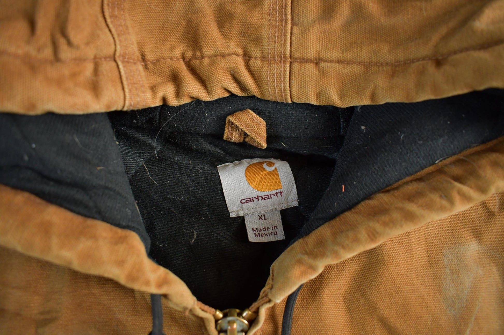 Vintage 1990s Carhartt Canvas Hooded Jacket Men's XL from propervintagecanada