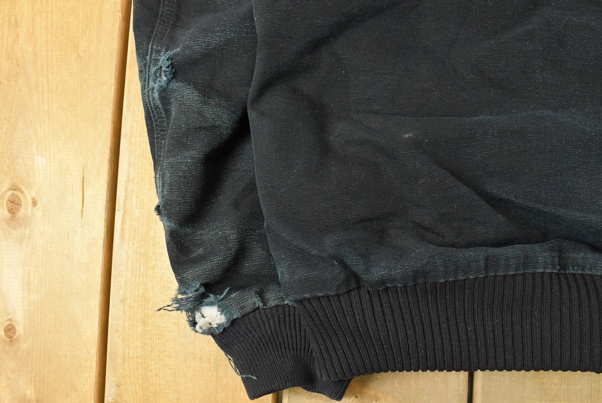 Vintage 1990s Carhartt Canvas Hooded Jacket Men's XL / Distressed Sun Faded Work Wear / 90s Americana / Made in USA from propervintagecanada