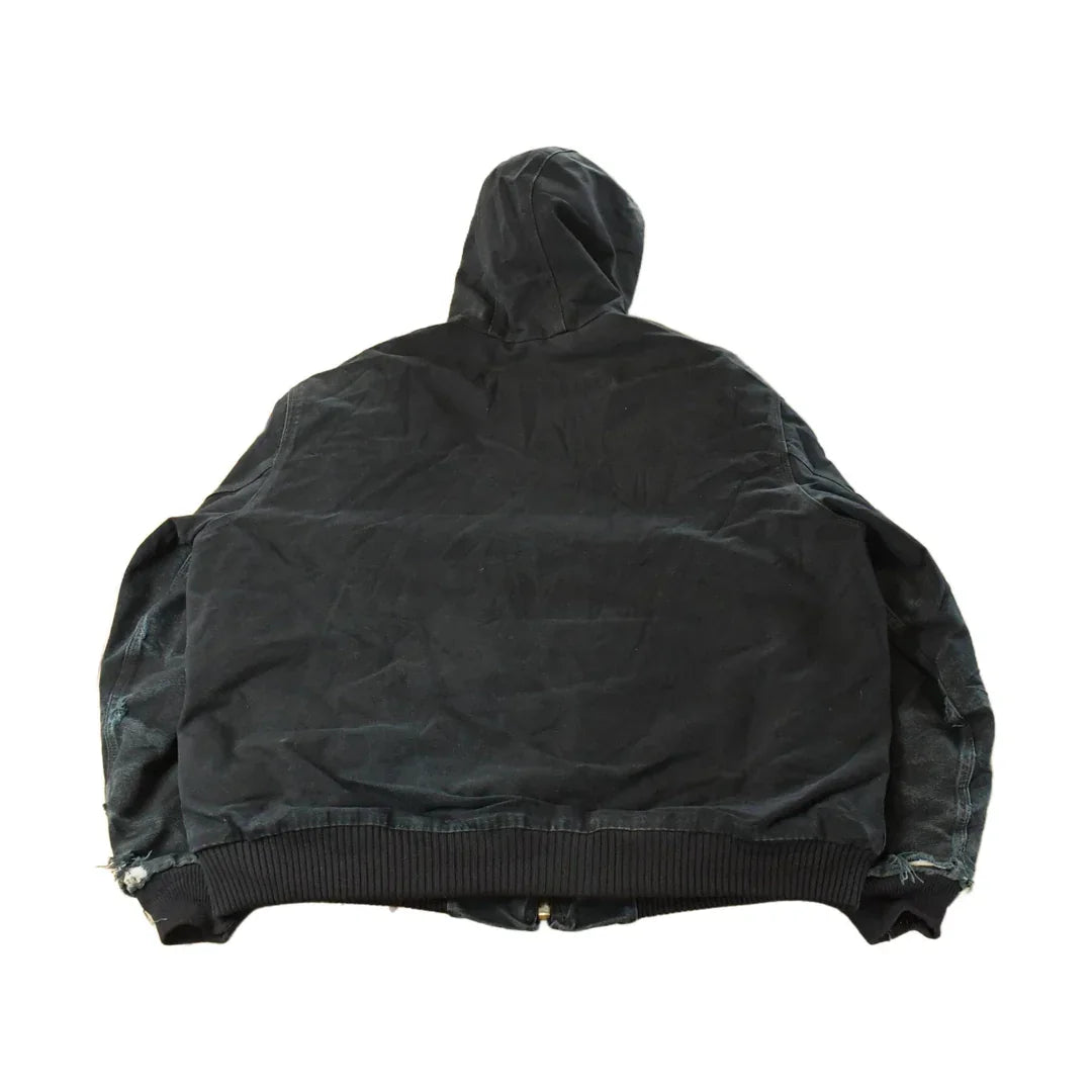 Vintage 1990s Carhartt Canvas Hooded Jacket Men's XL / Distressed Sun Faded Work Wear / 90s Americana / Made in USA from propervintagecanada