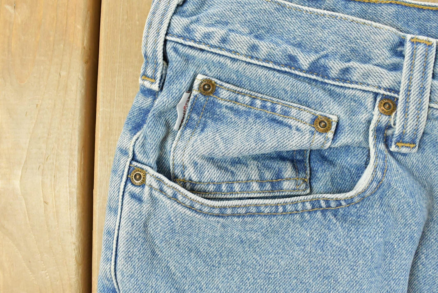 Vintage 1990s Carhartt Carpenter Denim Jeans Men's 34 x 32 from propervintagecanada
