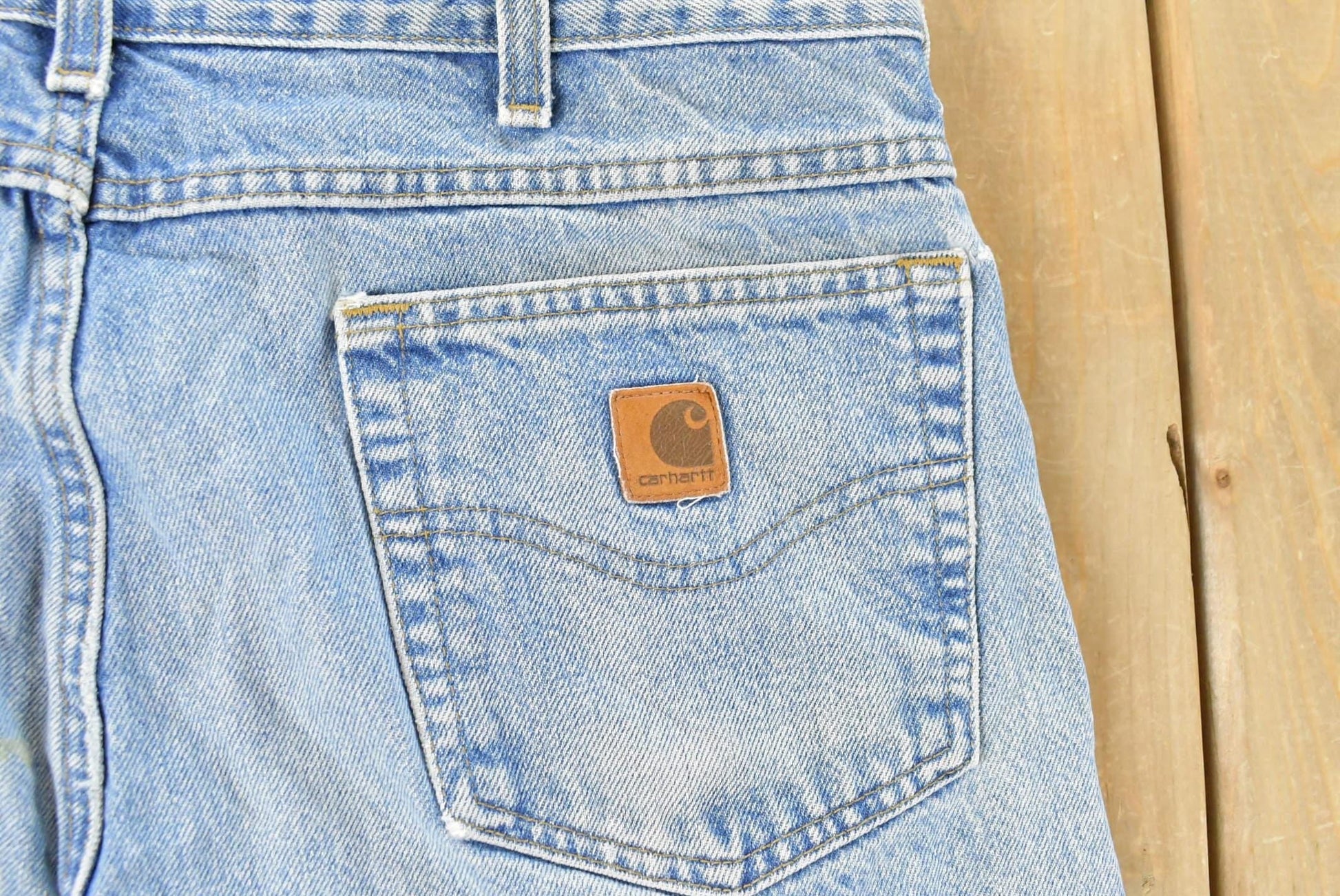 Vintage 1990s Carhartt Carpenter Denim Jeans Men's 36 x 31 from propervintagecanada