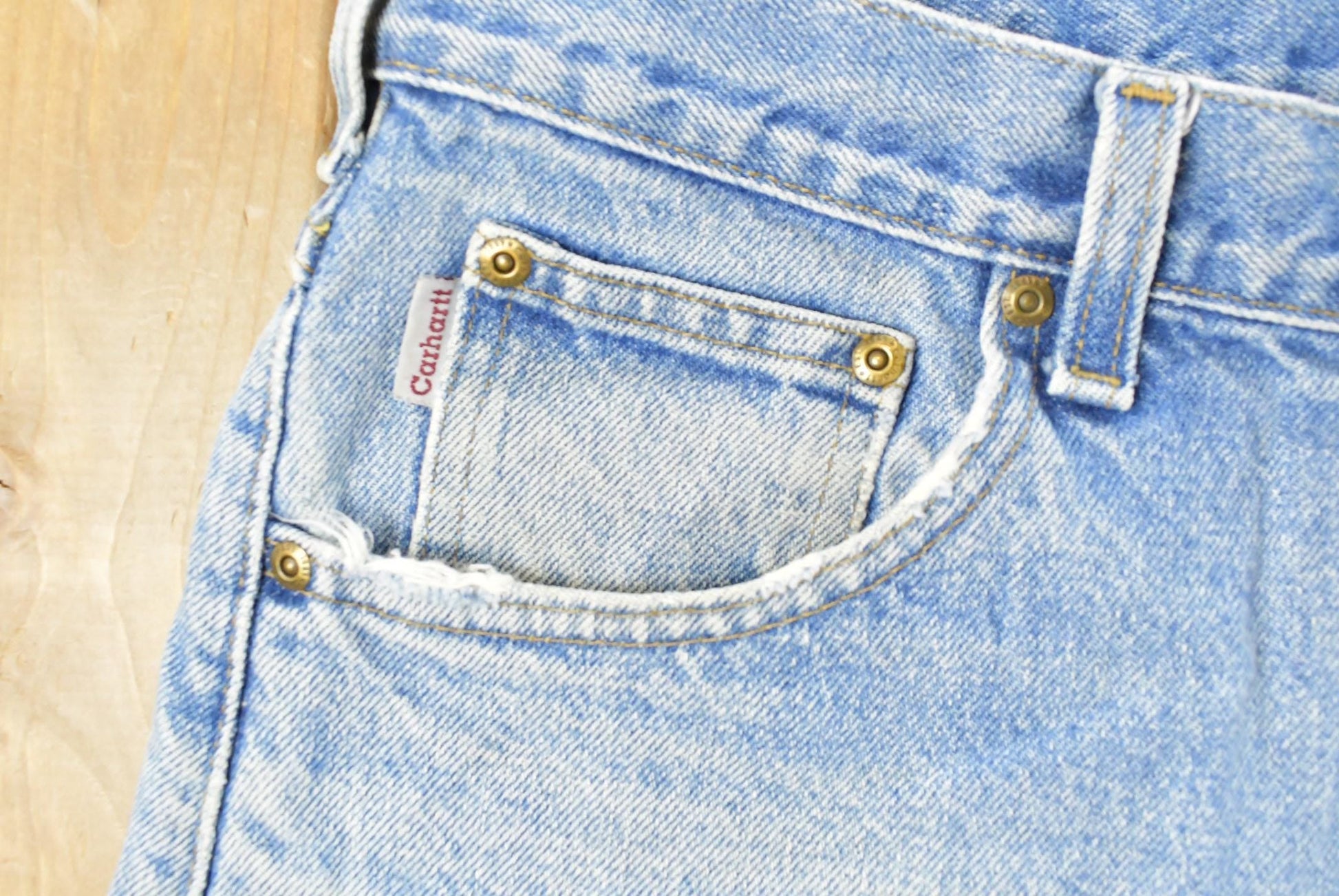 Vintage 1990s Carhartt Carpenter Denim Jeans Men's 36 x 31 from propervintagecanada