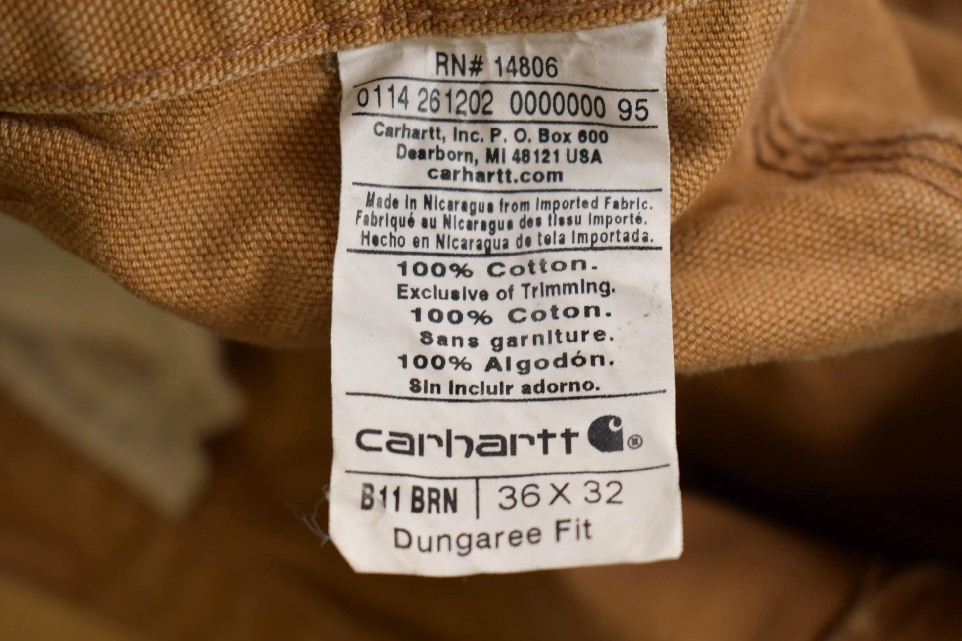 Vintage 1990s Carhartt Carpenter Pants Men's 34 x 30 from propervintagecanada