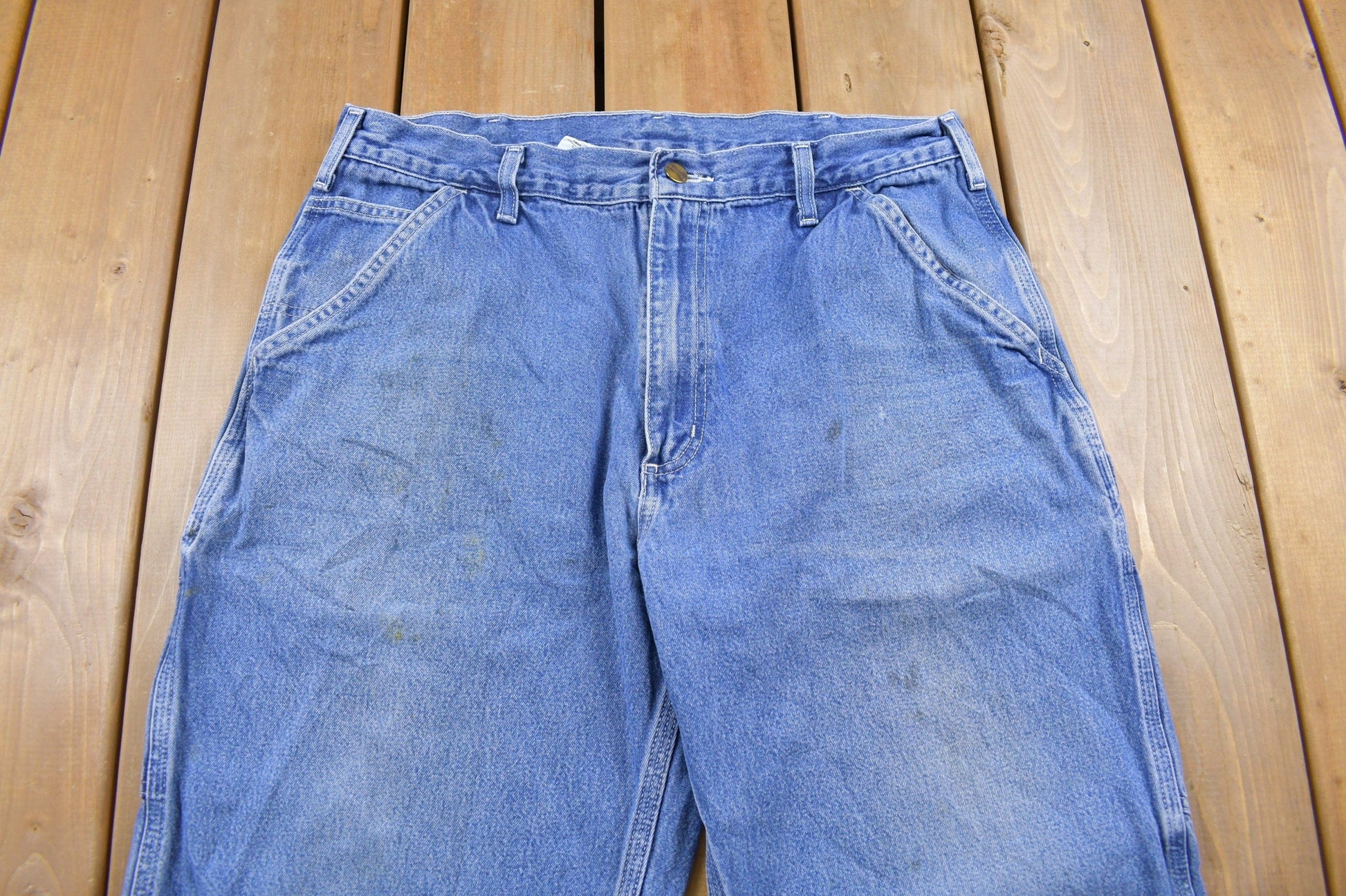 Vintage 1990s Carhartt Carpenter Work Pants Men's 34 x 29 from propervintagecanada