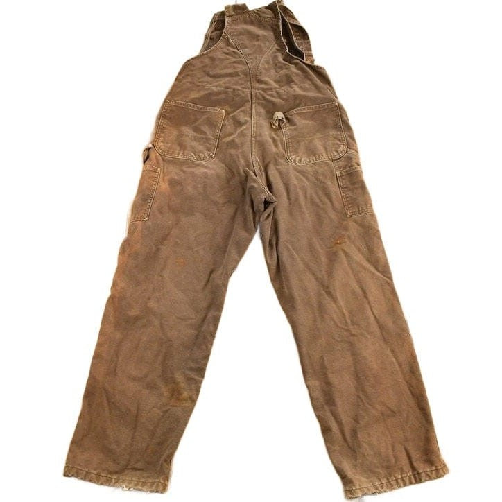 Vintage 1990s Carhartt Chocolate Brown Double Knee Canvas Overalls Men's 38 x 30 from propervintagecanada