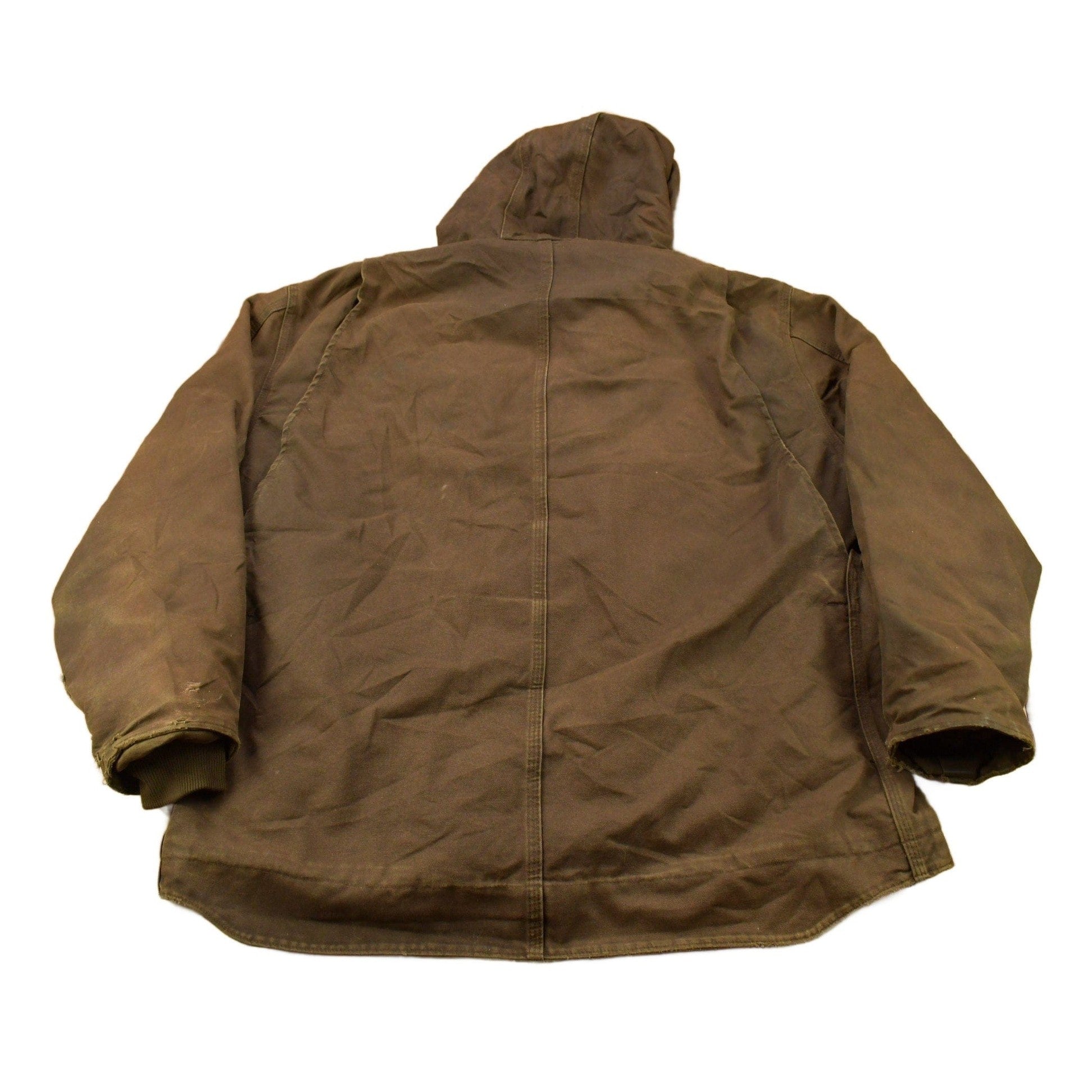 Vintage 1990s Carhartt Chocolate Brown Fleece Lined Work Jacket Men's XL from propervintagecanada