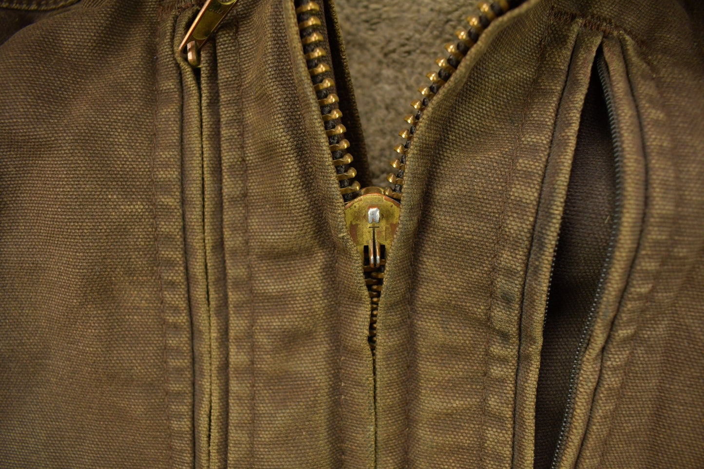 Vintage 1990s Carhartt Chocolate Brown Fleece Lined Work Jacket Men's XL from propervintagecanada