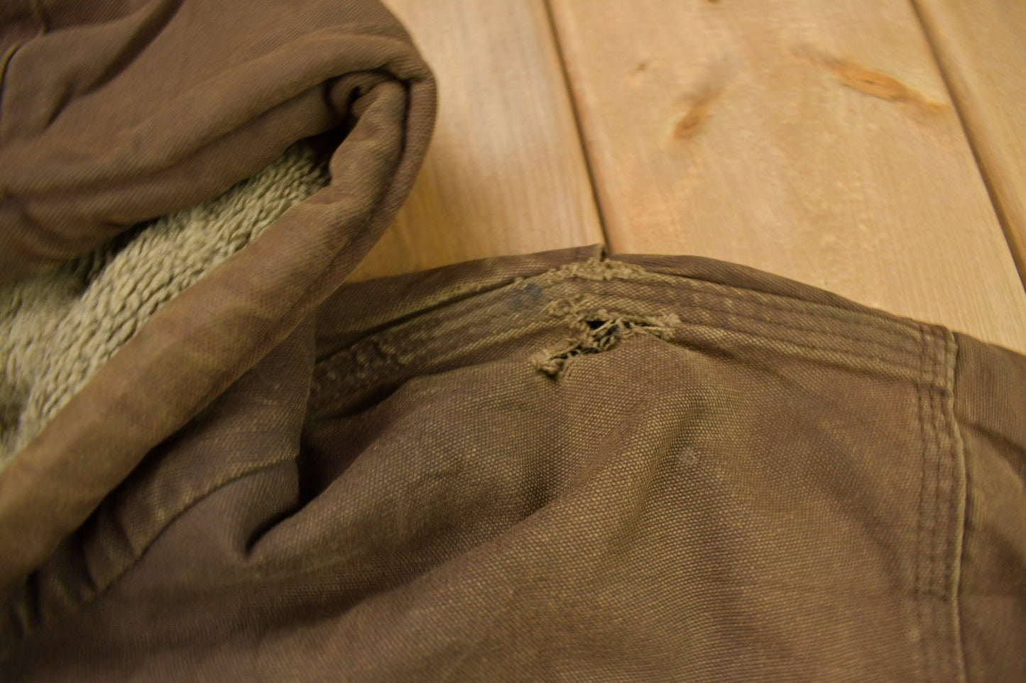 Vintage 1990s Carhartt Chocolate Brown Fleece Lined Work Jacket Men's XL from propervintagecanada