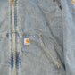 Vintage 1990s Carhartt Denim Sherpa Lined Hooded Jacket Men's XL from propervintagecanada