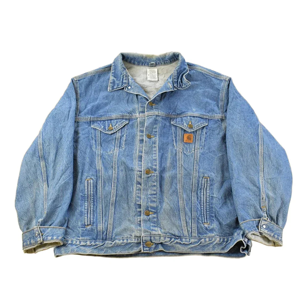 Vintage 1990s Carhartt Denim Trucker Jacket Men's 2XL from propervintagecanada