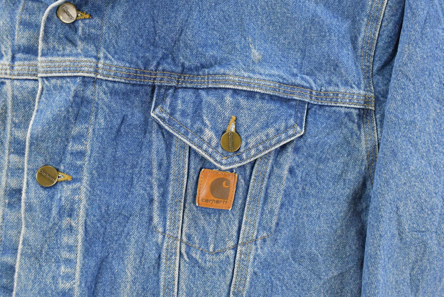 Vintage 1990s Carhartt Denim Trucker Jacket Men's 2XL from propervintagecanada