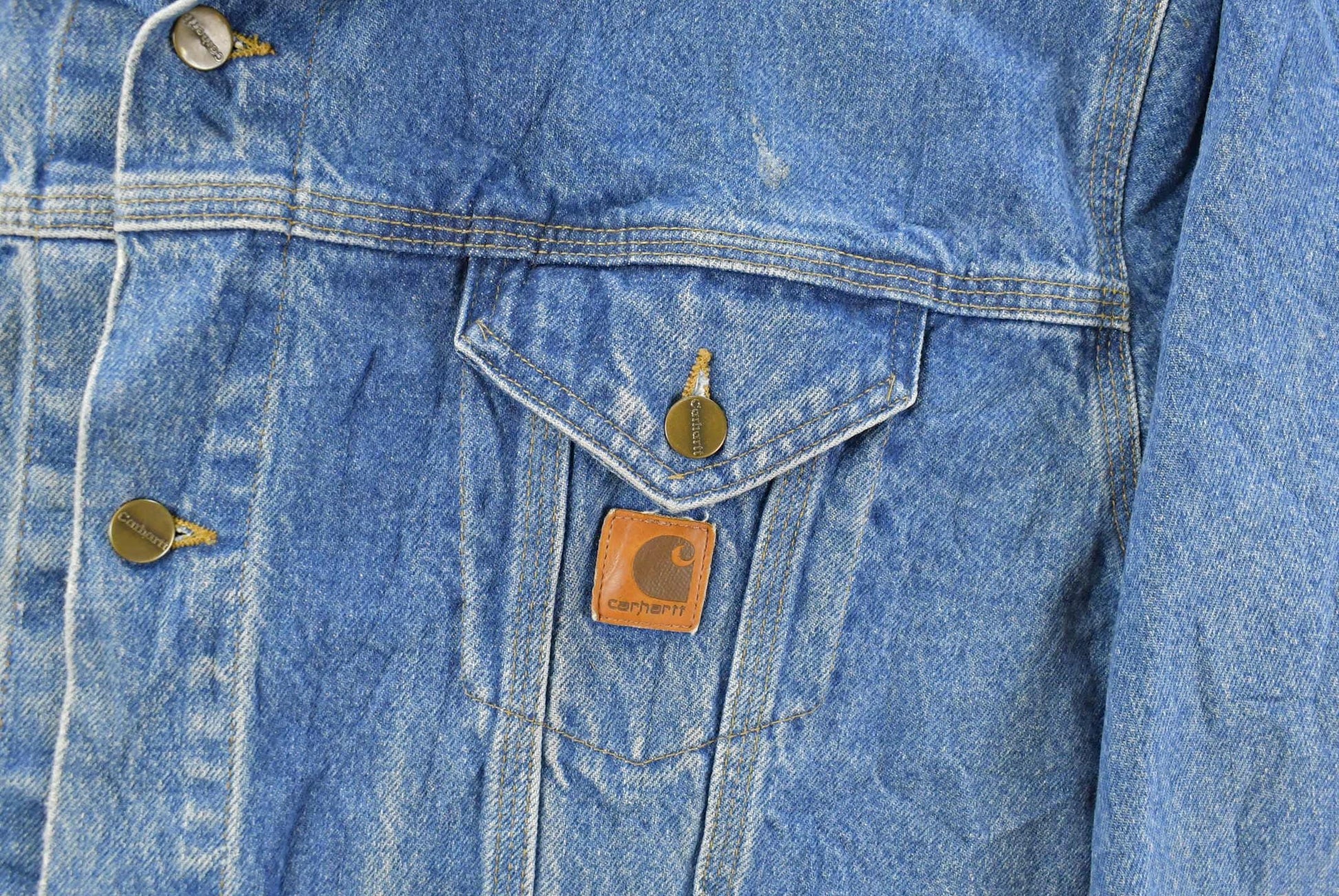 Vintage 1990s Carhartt Denim Trucker Jacket Men's 2XL from propervintagecanada