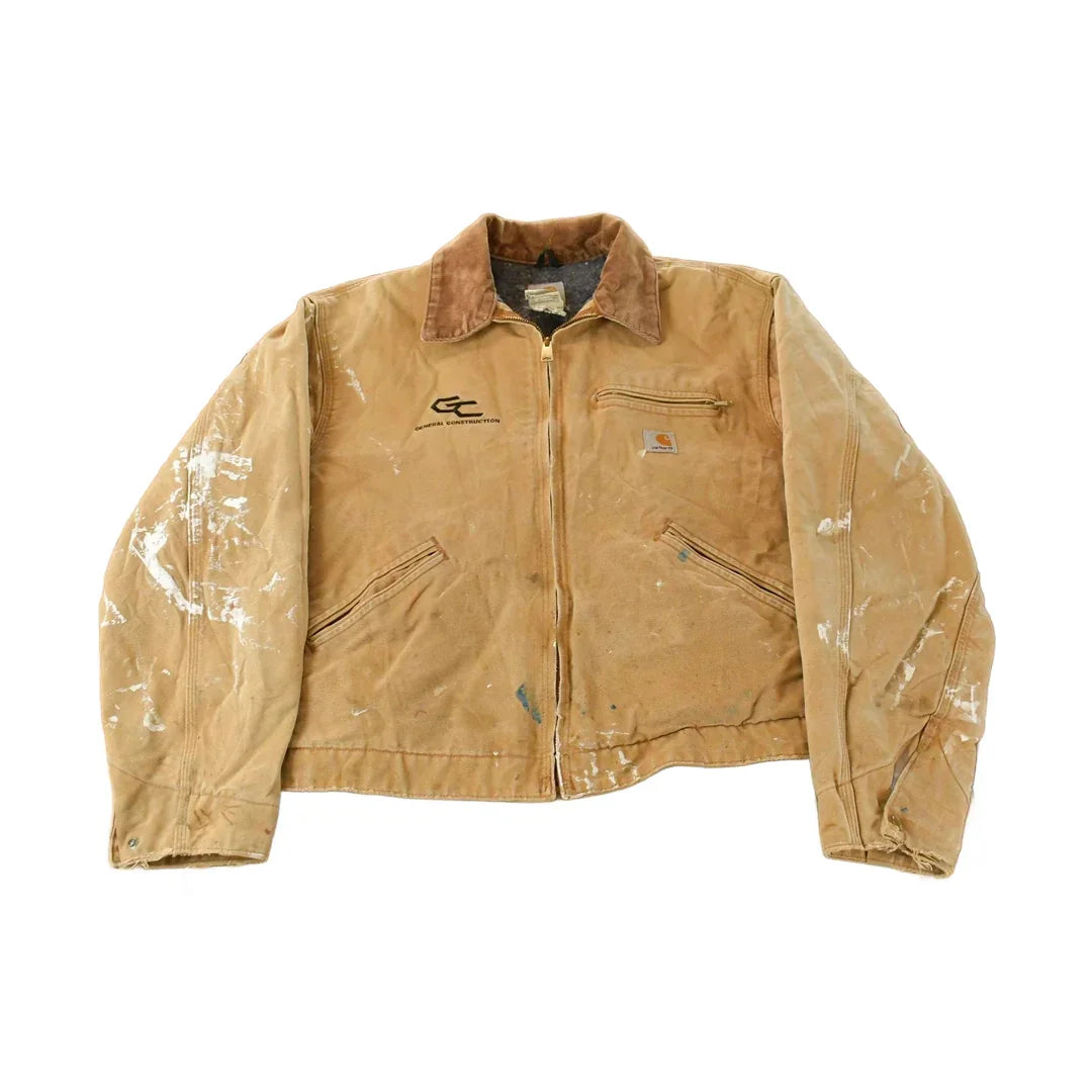Vintage 1990s Carhartt Detroit Jacket Blanket Lined Men's Large / Distressed Sunfaded / Workwear / Streetwear from propervintagecanada