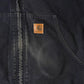 Vintage 1990s Carhartt Distressed Canvas Hooded Jacket Men's 2XL / Distressed Thrashed Work Wear / 90s Work Jacket from propervintagecanada