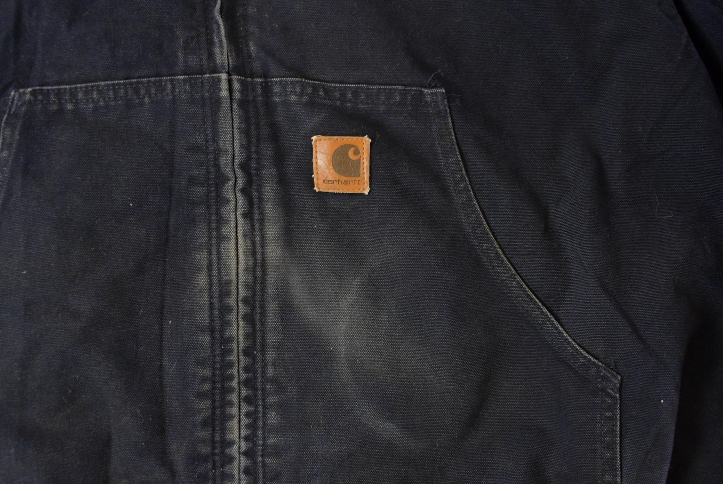 Vintage 1990s Carhartt Distressed Canvas Hooded Jacket Men's 2XL / Distressed Thrashed Work Wear / 90s Work Jacket from propervintagecanada