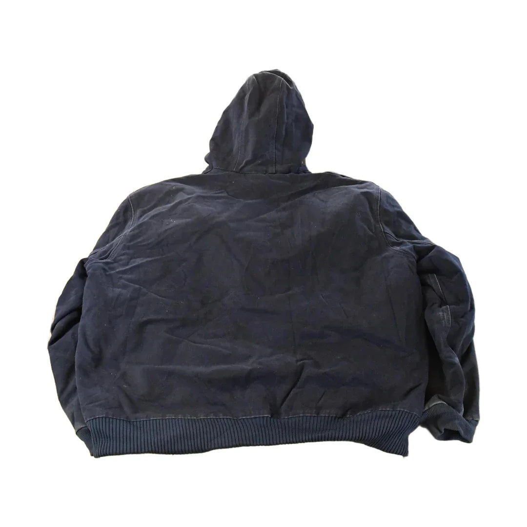 Vintage 1990s Carhartt Distressed Canvas Hooded Jacket Men's 2XL / Distressed Thrashed Work Wear / 90s Work Jacket from propervintagecanada
