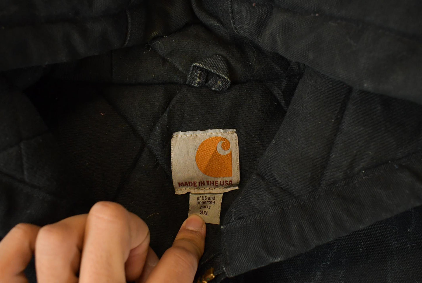 Vintage 1990s Carhartt Distressed Canvas Hooded Jacket Men's 3XL / Distressed Thrashed Work Wear / 90s Work Jacket / Made in USA from propervintagecanada