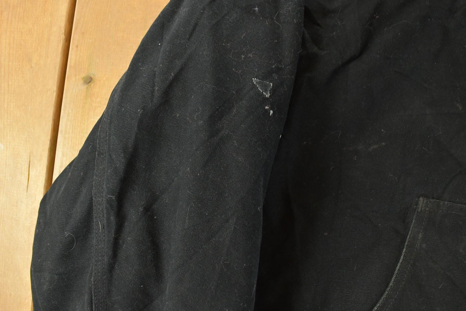 Vintage 1990s Carhartt Distressed Canvas Hooded Jacket Men's 3XL / Distressed Thrashed Work Wear / 90s Work Jacket / Made in USA from propervintagecanada