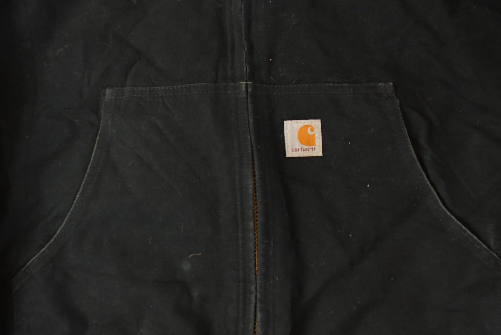 Vintage 1990s Carhartt Distressed Canvas Hooded Jacket Men's 3XL / Distressed Thrashed Work Wear / 90s Work Jacket / Made in USA from propervintagecanada