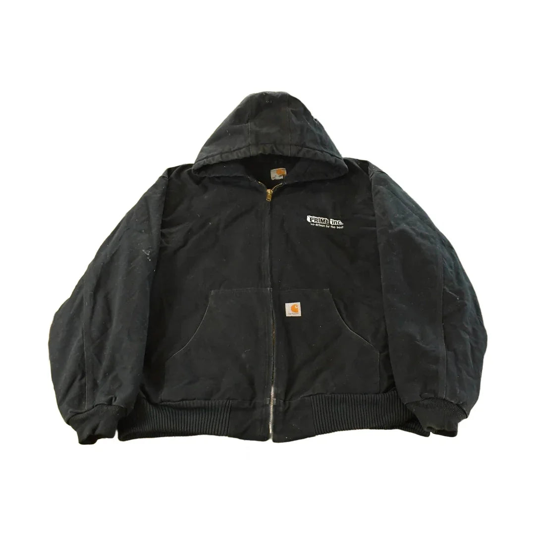 Vintage 1990s Carhartt Distressed Canvas Hooded Jacket Men's 3XL / Distressed Thrashed Work Wear / 90s Work Jacket / Made in USA from propervintagecanada