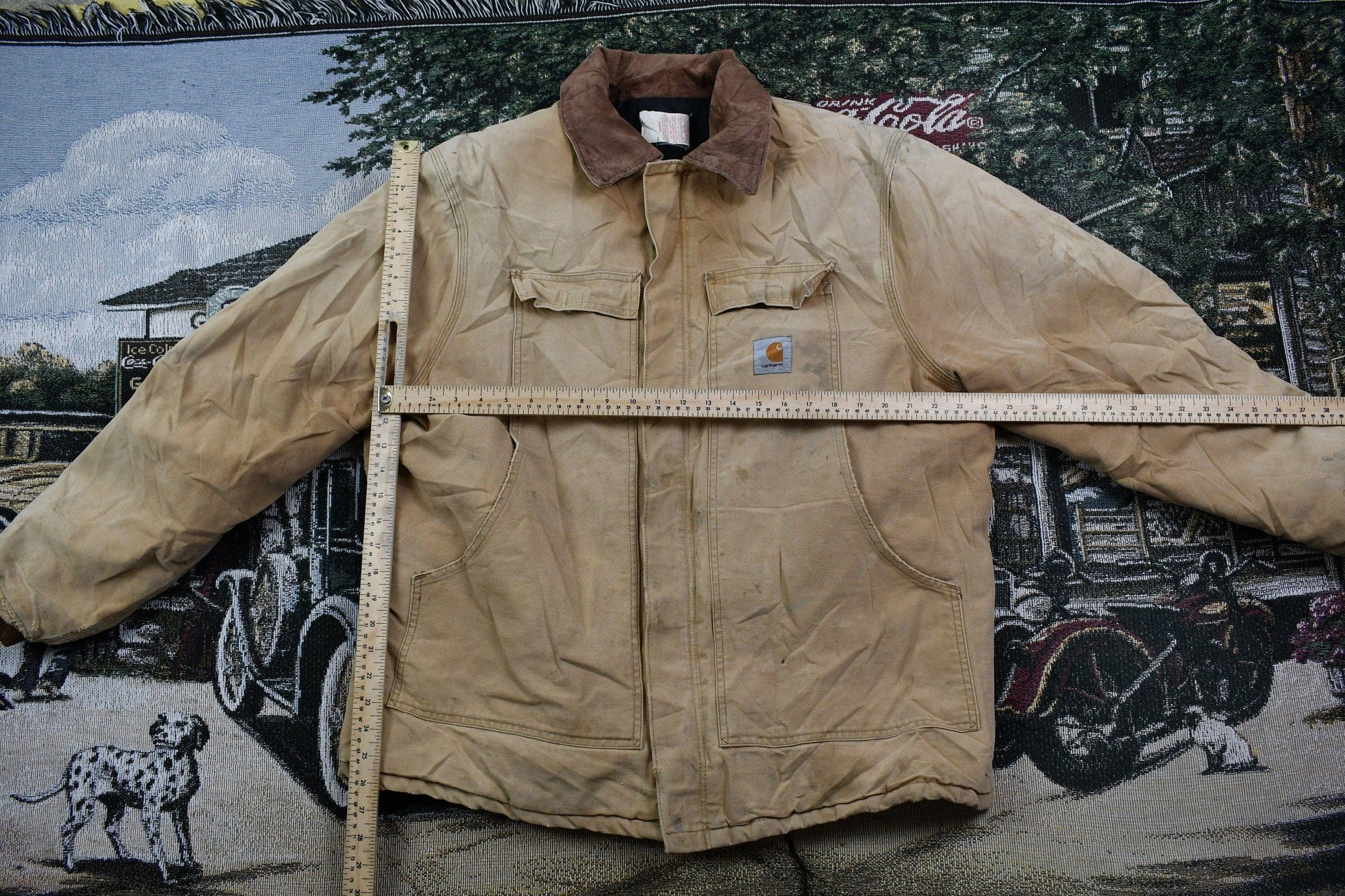 Vintage 1990s Carhartt Distressed Chore Coat Men's XL from propervintagecanada