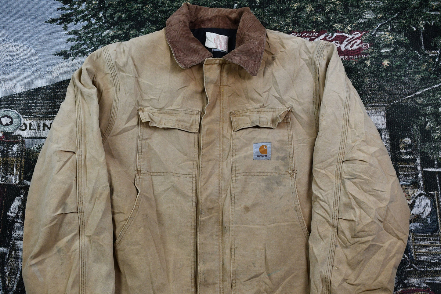 Vintage 1990s Carhartt Distressed Chore Coat Men's XL from propervintagecanada