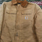 Vintage 1990s Carhartt Distressed Chore Coat / Streetwear Fashion / 80s 90s Canvas Jacket / Vintage Chore Coat / Utility Pockets from propervintagecanada
