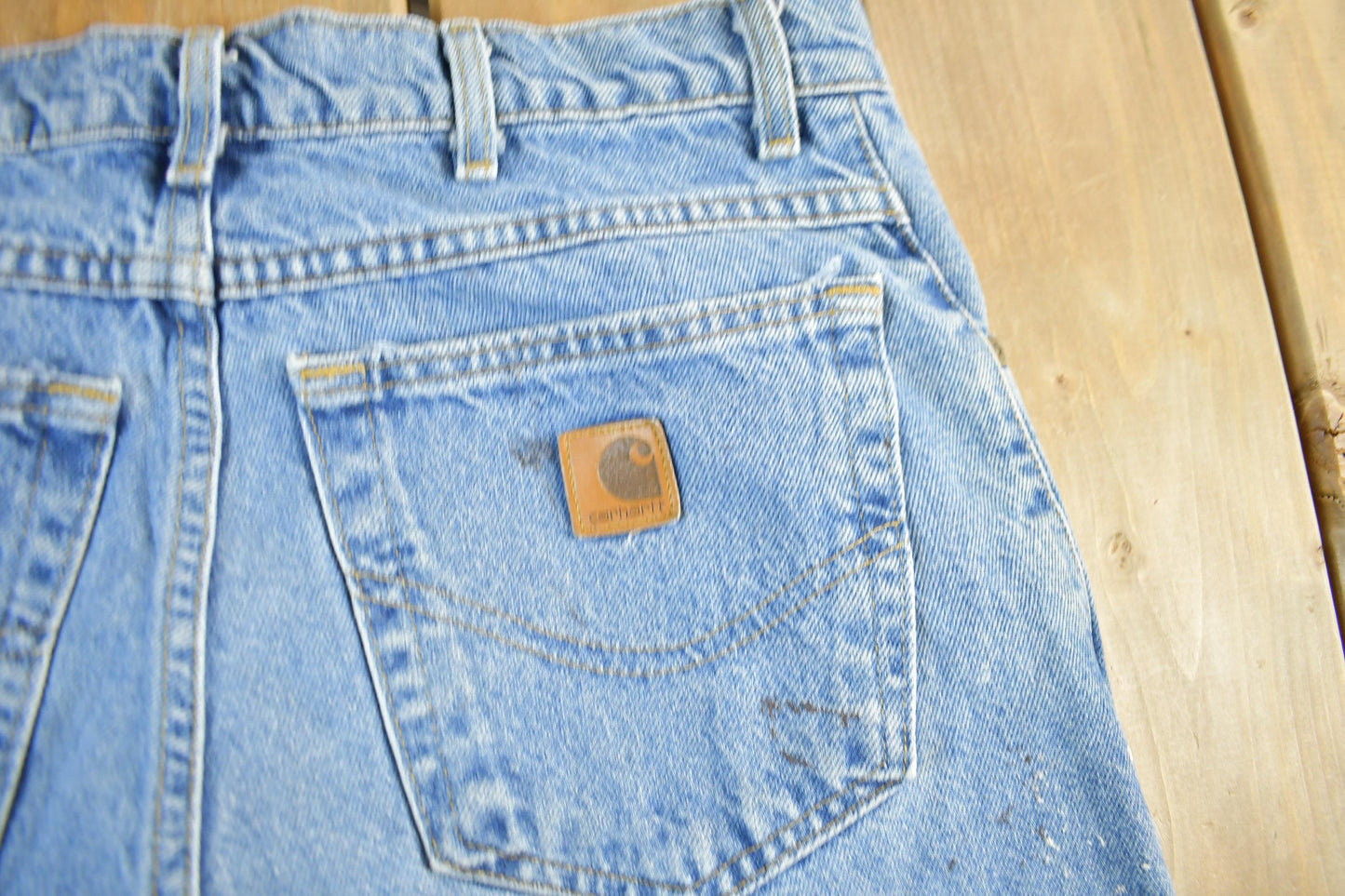 Vintage 1990s Carhartt Distressed Denim Shorts Men's 31 from propervintagecanada