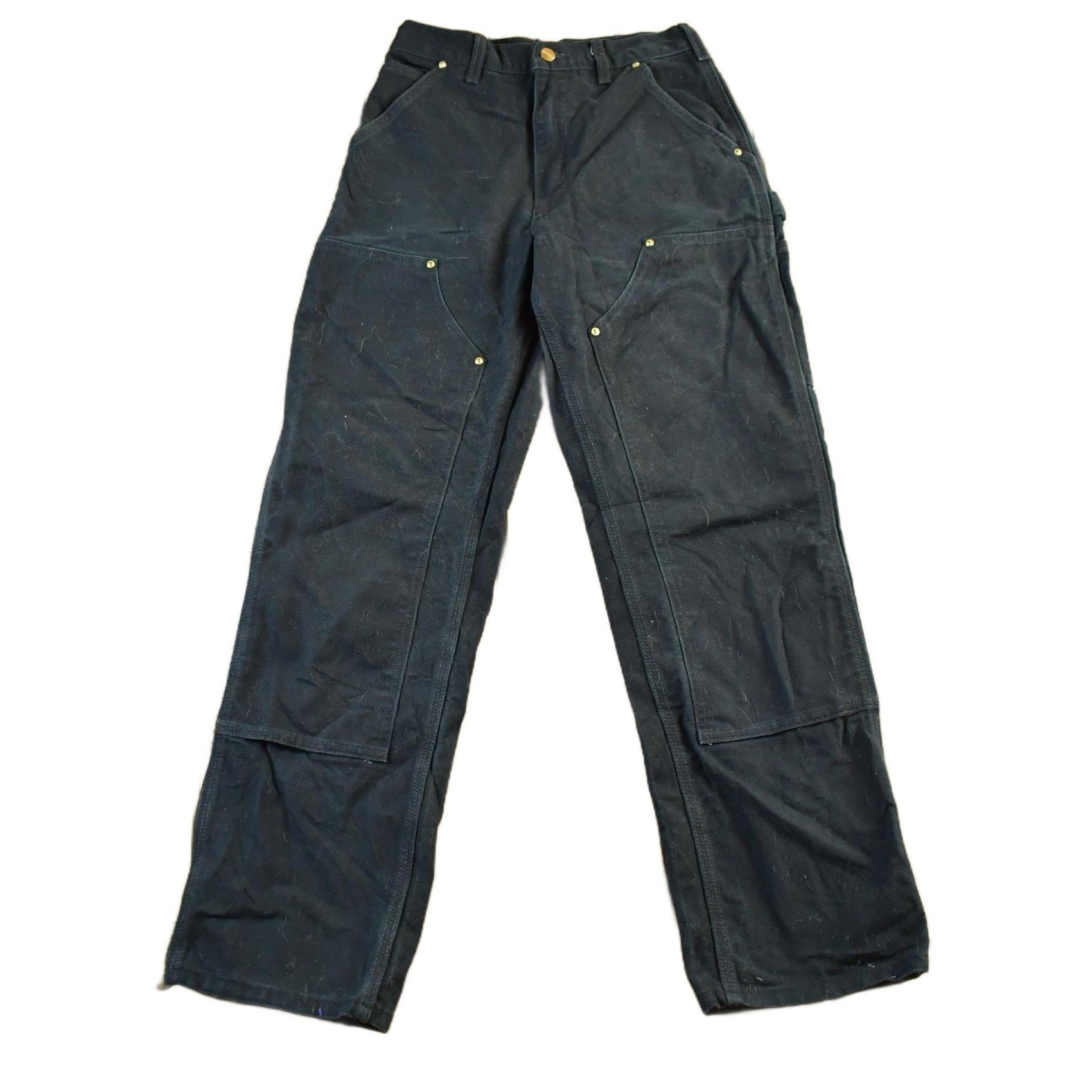 Vintage 1990s Carhartt Distressed Double Knee Denim Work Jeans Men's 27 x 29.5 from propervintagecanada