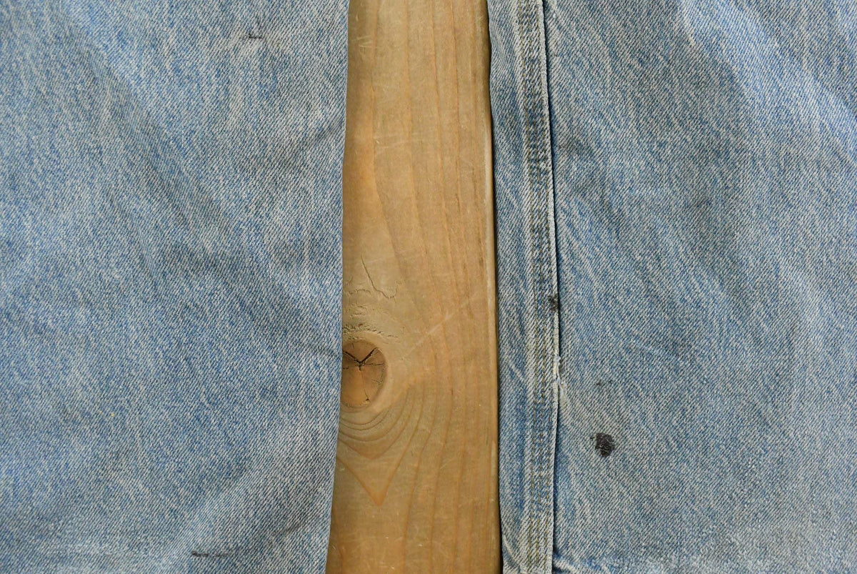 Vintage 1990s Carhartt Distressed Double Knee Denim Work Jeans Men's 31 x 33 from propervintagecanada