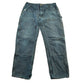 Vintage 1990s Carhartt Distressed Double Knee Denim Work Jeans Men's Large 36 x 30 from propervintagecanada