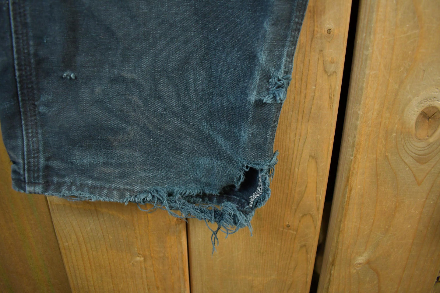 Vintage 1990s Carhartt Distressed Double Knee Denim Work Jeans Men's Large 36 x 30 from propervintagecanada