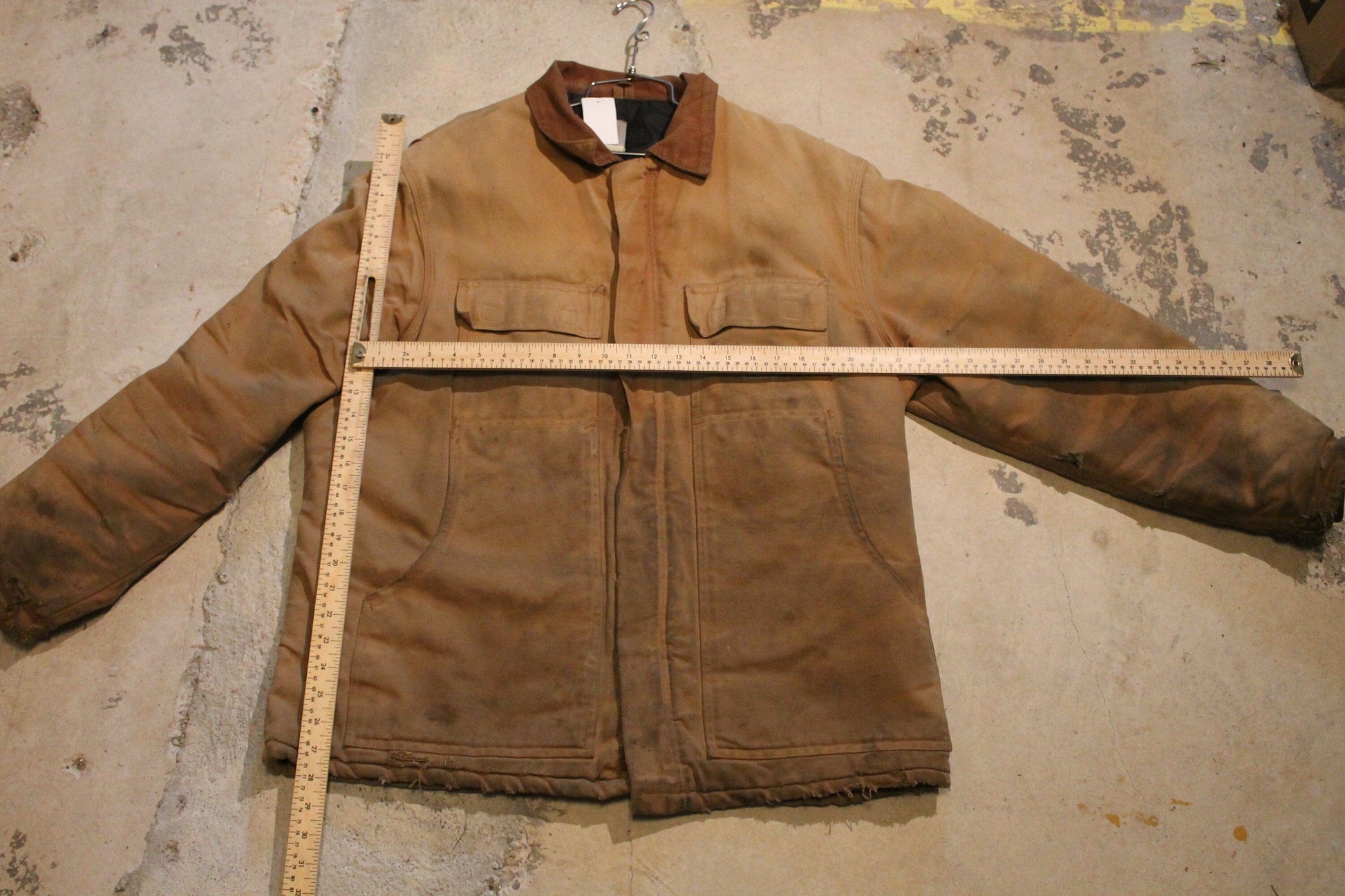 Vintage 1990S Carhartt Distressed Full Zip Workwear Chore Coat / Streetwear Fashion / 80s 90s Denim / Made In The USA / Bomber Jean Jacket from propervintagecanada