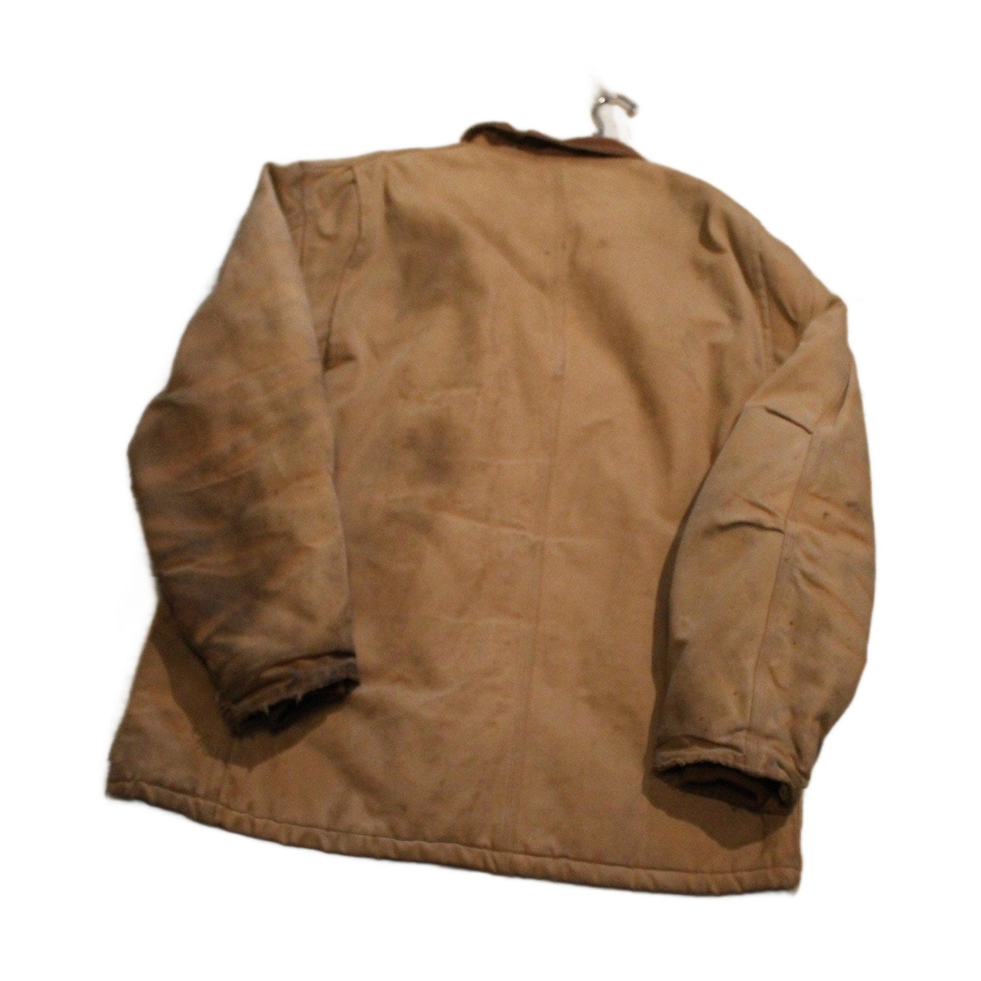Vintage 1990S Carhartt Distressed Full Zip Workwear Chore Coat / Streetwear Fashion / 80s 90s Denim / Made In The USA / Bomber Jean Jacket from propervintagecanada