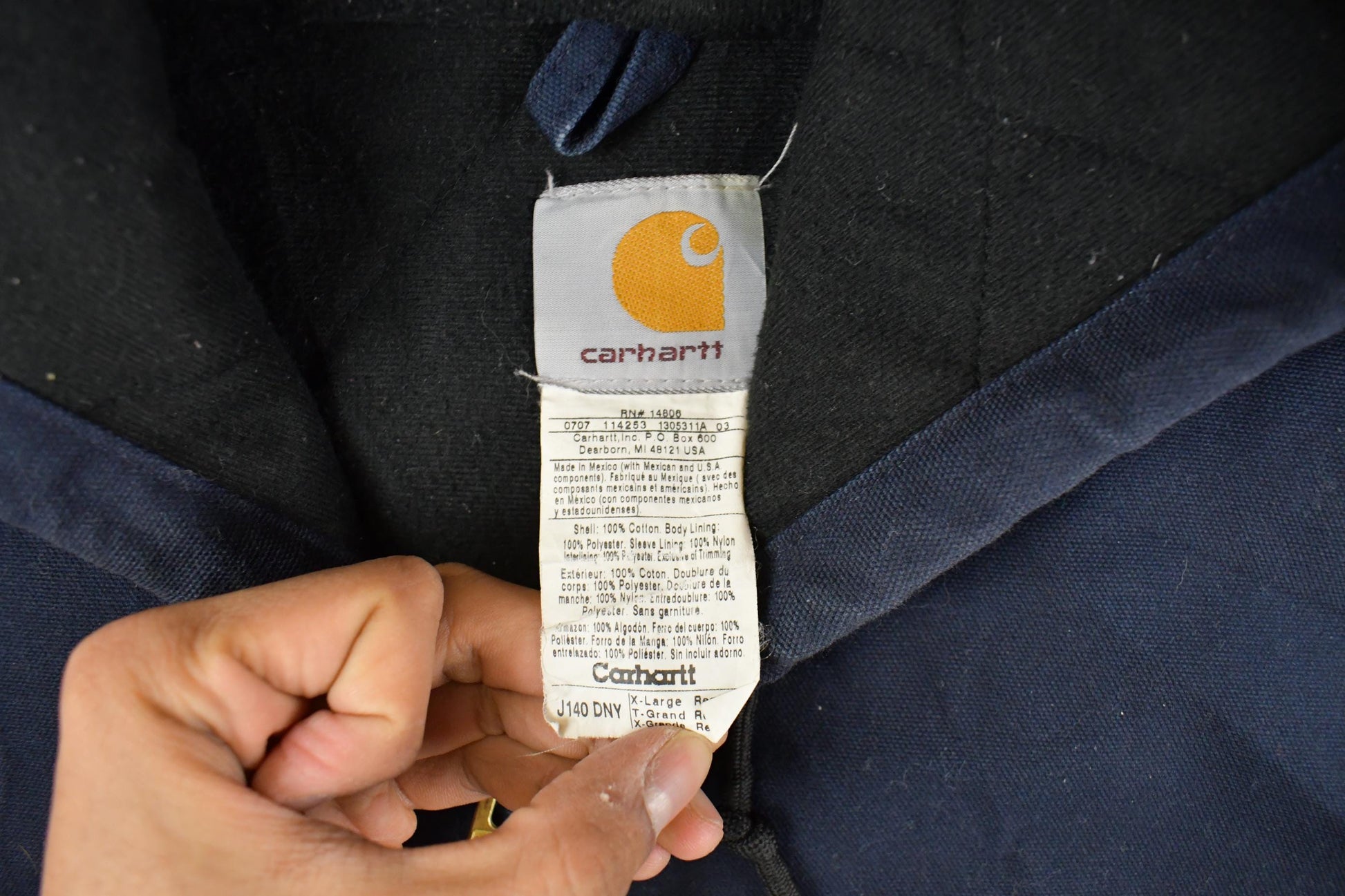 Vintage 1990s Carhartt Distressed Hooded Jacket Men's XL from propervintagecanada
