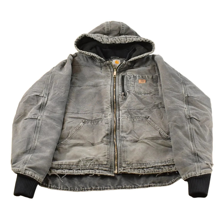 Vintage 1990s Carhartt Distressed Hooded Jacket Men's XL from propervintagecanada