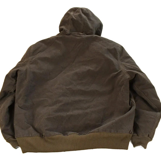 Vintage 1990s Carhartt Distressed Hooded Jacket Men's XL / 90s Workwear Jacket / Canvas Jacket from propervintagecanada