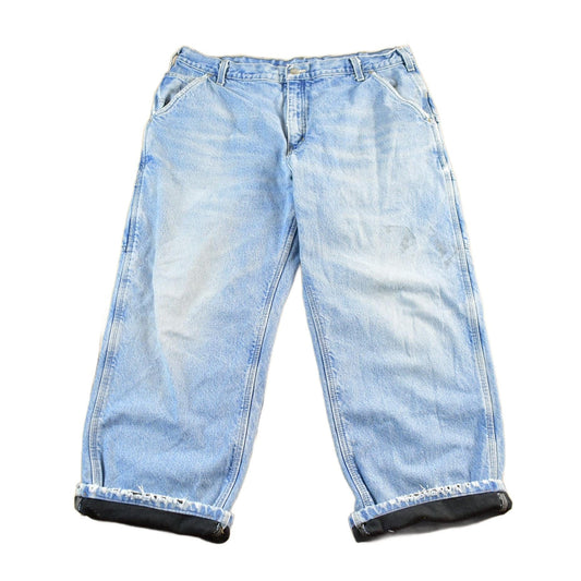 Vintage 1990s Carhartt Distressed Lined Denim Work Jeans Men's 39 x 28 from propervintagecanada