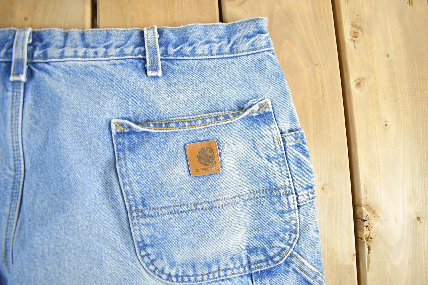 Vintage 1990s Carhartt Distressed Lined Denim Work Jeans Men's 39 x 28 from propervintagecanada