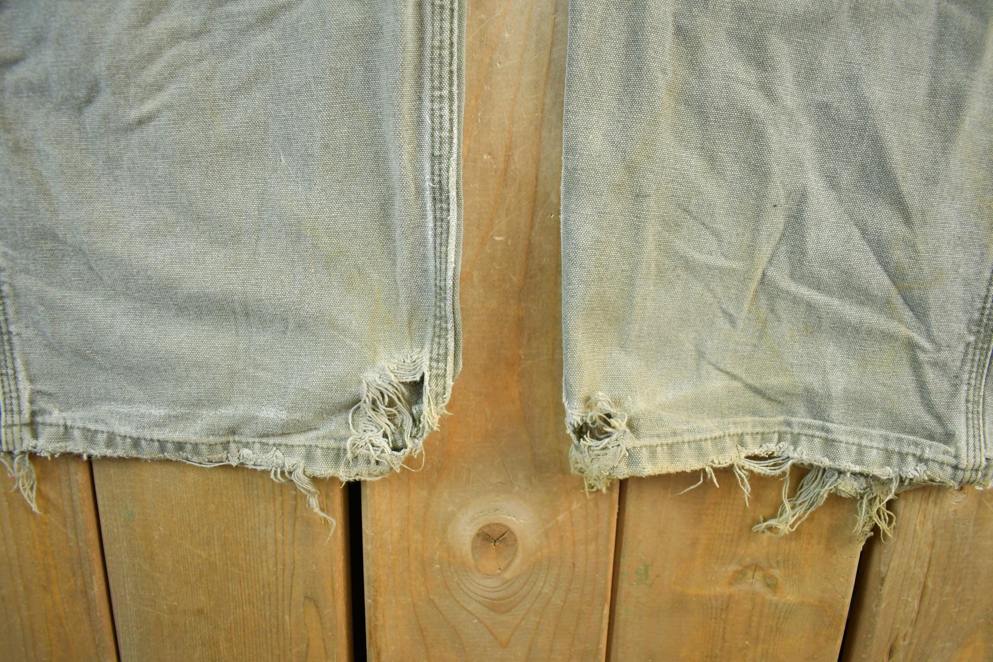Vintage 1990s Carhartt Distressed Sun Faded Denim Work Jeans Men's 37 x 30 from propervintagecanada