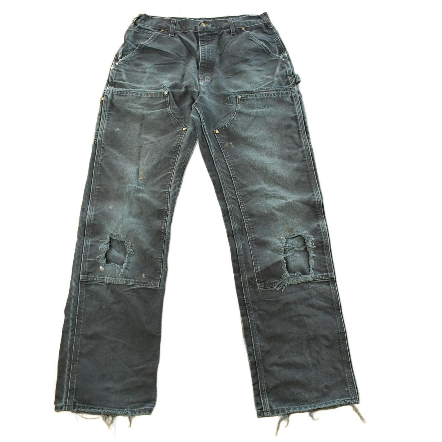 Vintage 1990s Carhartt Distressed Sun Faded Double Knee Pants Men's 31 x 32 from propervintagecanada