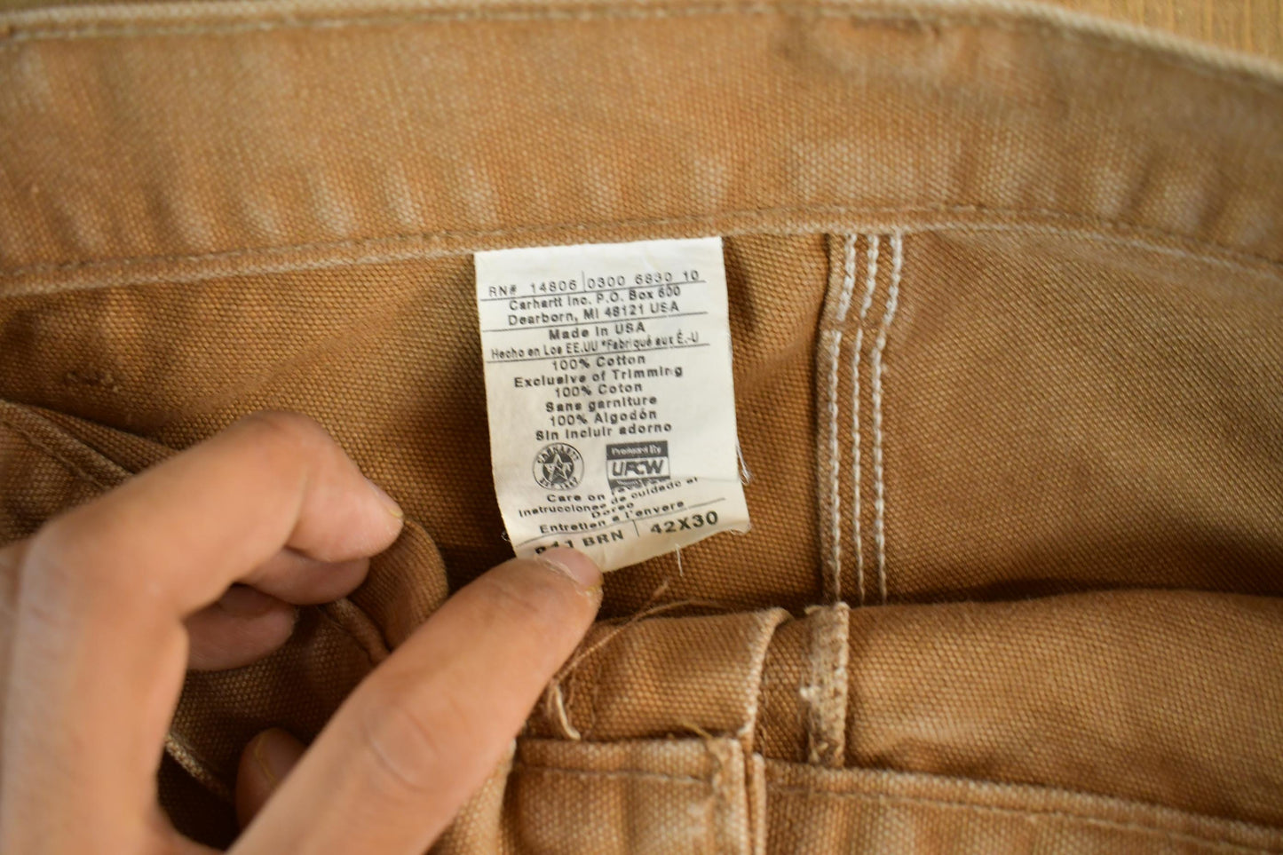 Vintage 1990s Carhartt Distressed Work Pants Men's 40 x 29.5 from propervintagecanada