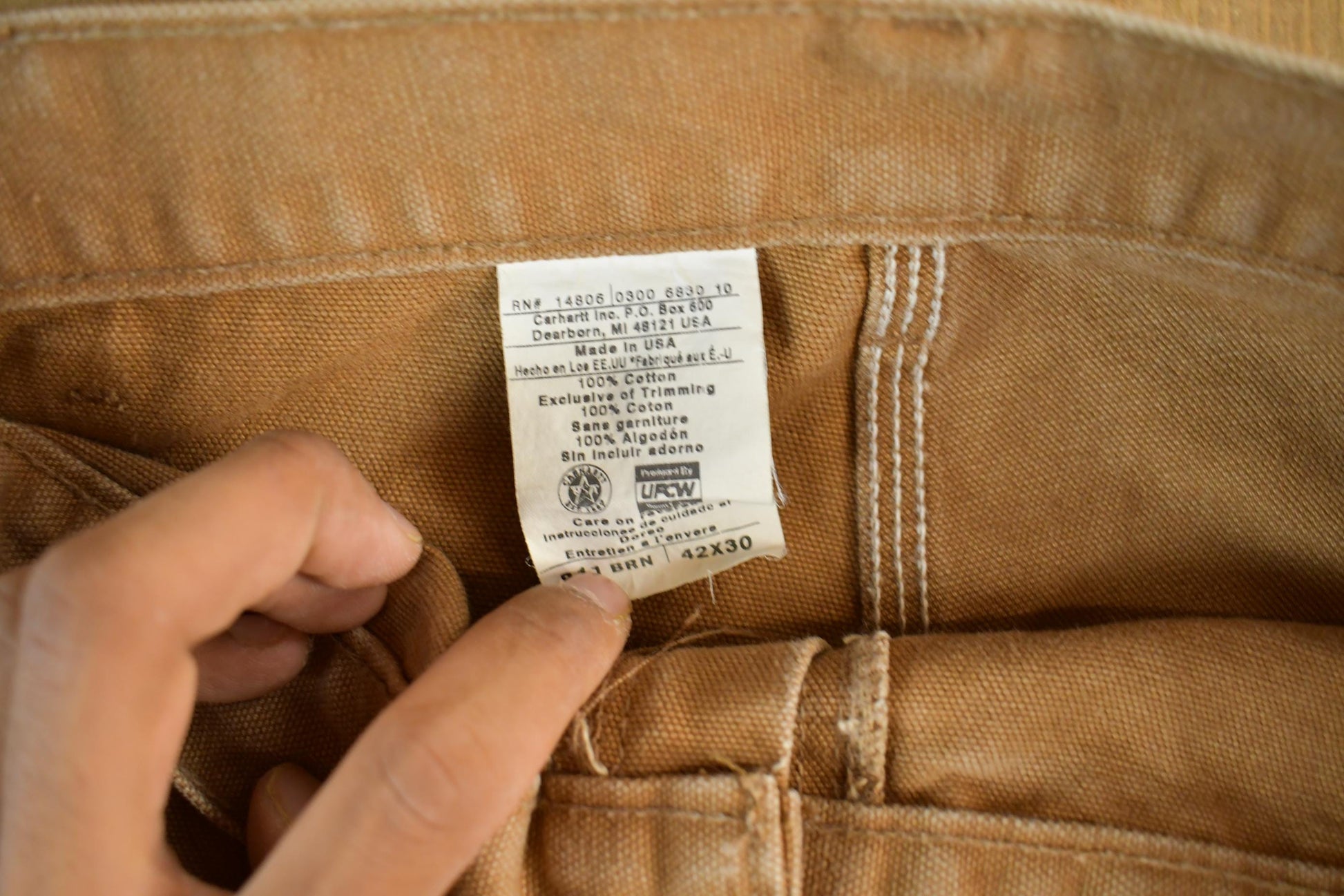 Vintage 1990s Carhartt Distressed Work Pants Men's 40 x 29.5 from propervintagecanada