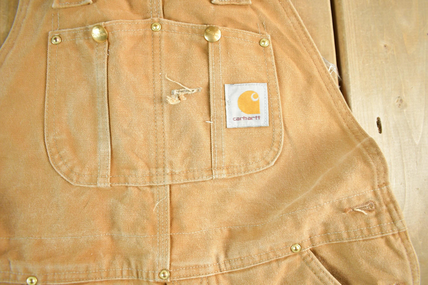 Vintage 1990s Carhartt Double Knee Canvas Overalls Men's 34 x 28 from propervintagecanada