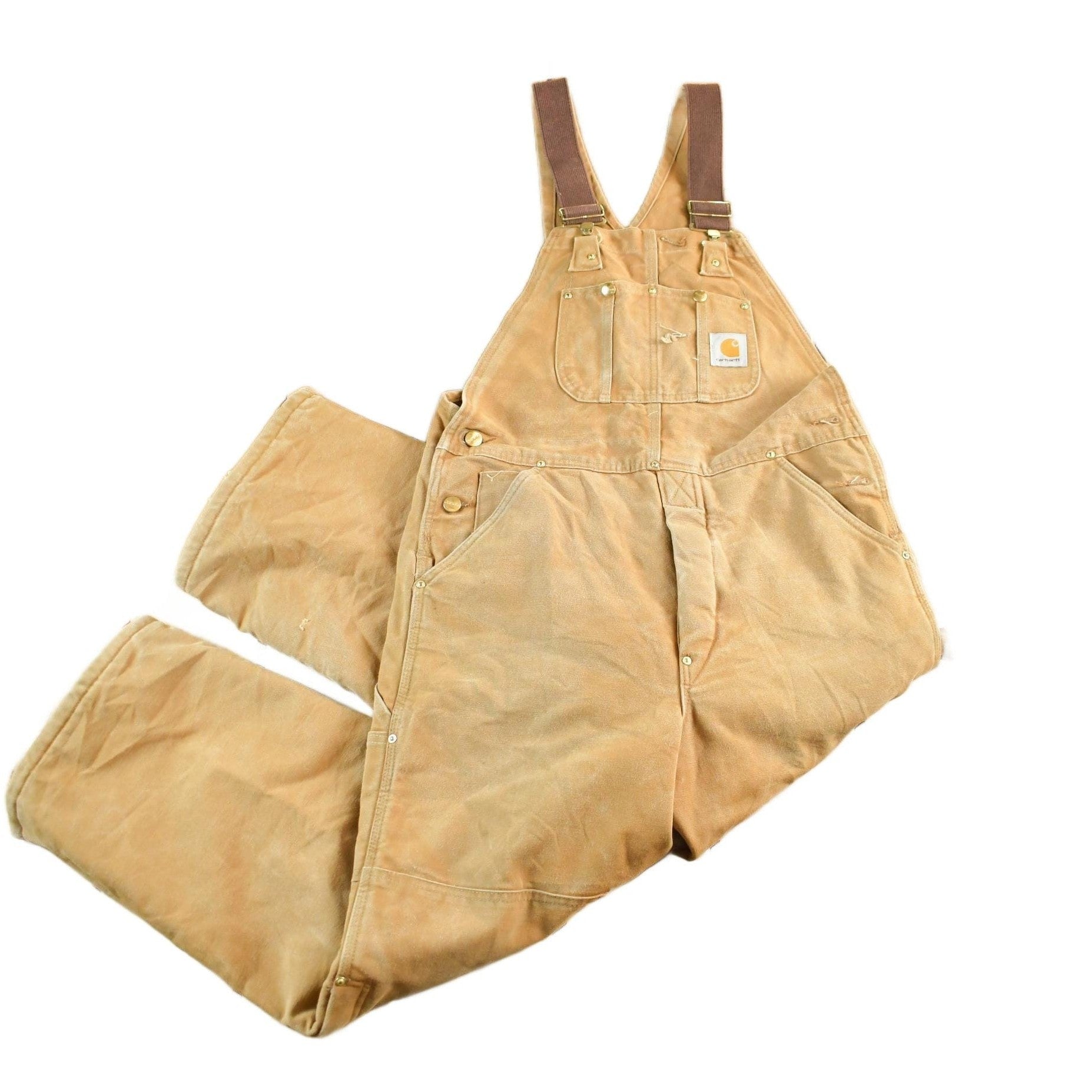 Vintage 1990s Carhartt Double Knee Canvas Overalls Men's 34 x 28 from propervintagecanada