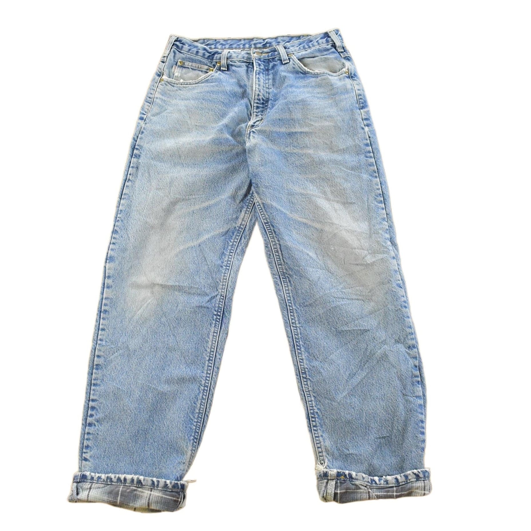 Vintage 1990s Carhartt Flannel Lined Denim Jeans Men's 32 x 32 from propervintagecanada