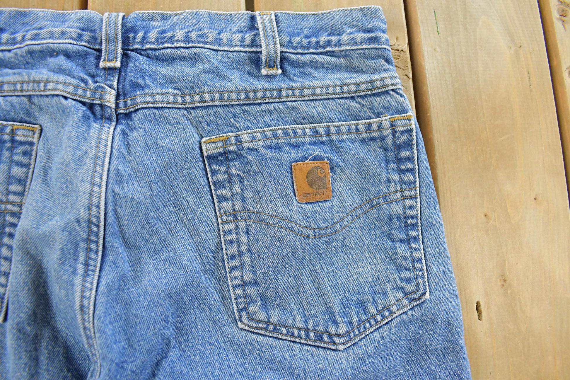 Vintage 1990s Carhartt Flannel Lined Denim Jeans Men's 34 x 31 from propervintagecanada