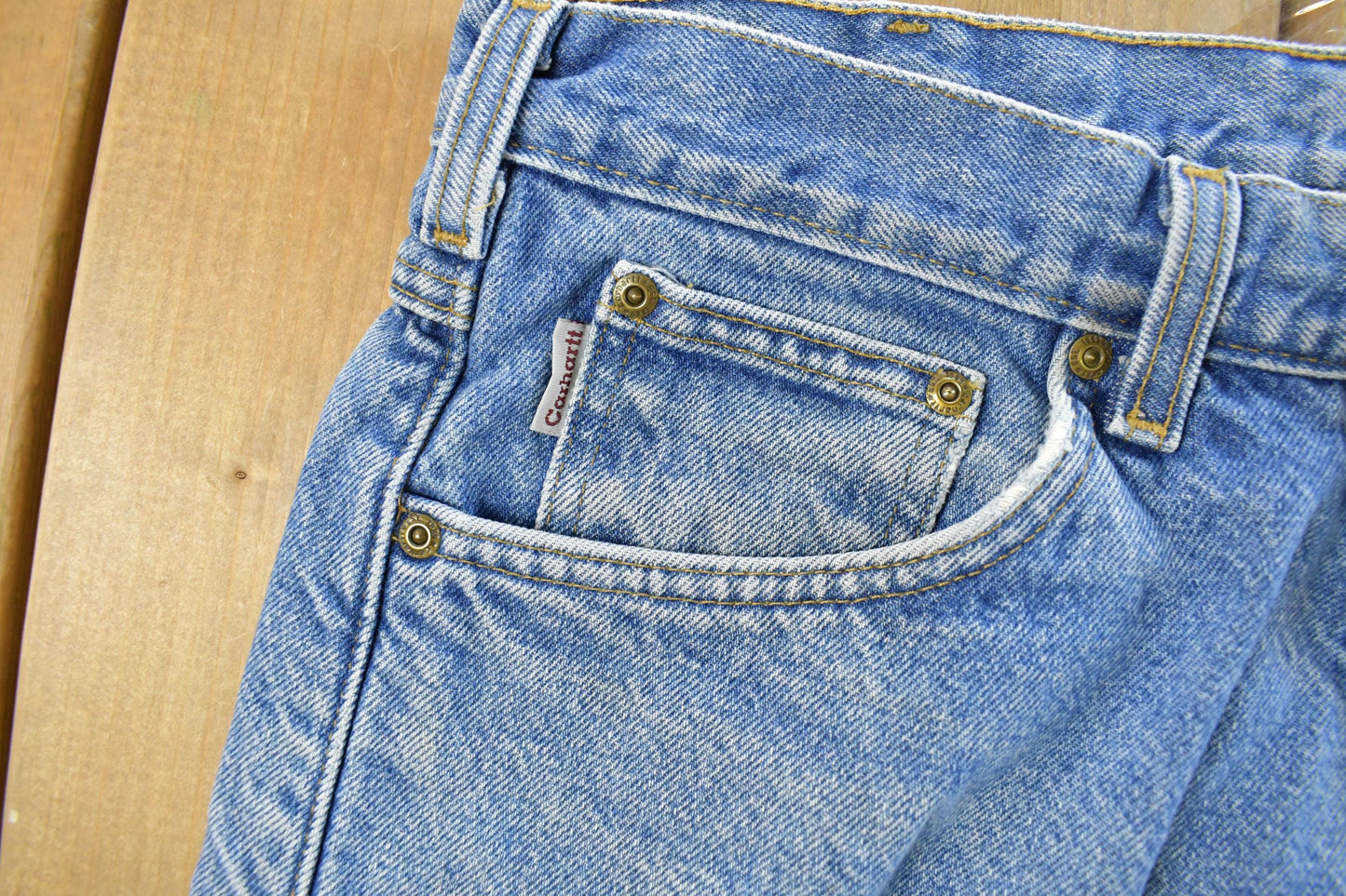 Vintage 1990s Carhartt Flannel Lined Denim Jeans Men's 34 x 31 from propervintagecanada